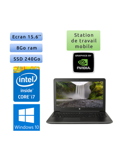 HP Zbook 15 G3 - Windows 10 - i7 8Go 240Go SSD - 15.6 - Webcam - M1000M - Station de Travail Mobile PC Ordinateur