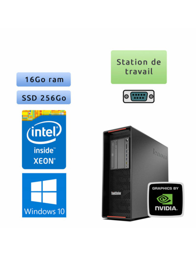 Lenovo ThinkStation P500 - Windows 10 - E5-1607v3 16Go 256Go SSD - Port Serie - Ordinateur Tour Workstation PC