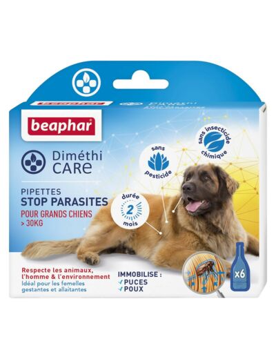 DIMETHICARE Pipettes stop parasites, Grand chien (+30 kg)