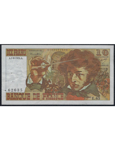 FRANCE 10 FRANCS BERLIOZ 1-8-1974 E.65 TTB+