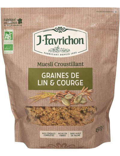 MUESLI CROUSTILLANT LIN COURGE 450G FAVRICHON VIGNON