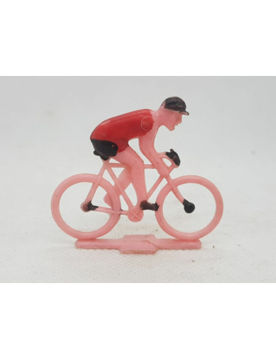 CYCLISTE MINIATURE PLASTIQUE MAILLOT ROUGE N18