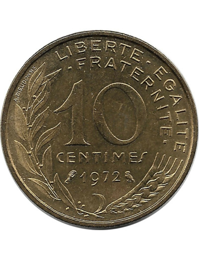 FRANCE 10 CENTIMES LAGRIFFOUL 1972 SUP/NC