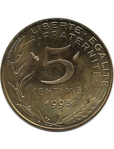 FRANCE 5 CENTIMES LAGRIFFOUL 1993 BE