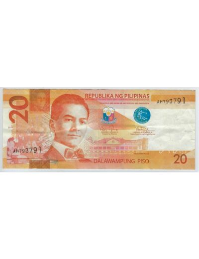 PHILIPPINES 20 PISO 2014 SERIE AH SIGNATURE 19 TTB