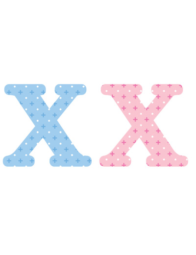 Lettre X x2pcs. Hauteur 5.5cm