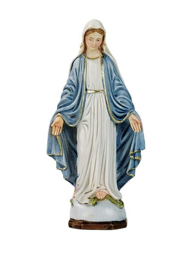 Vierge Miraculeuse 14 cm résine polychrome peinte main