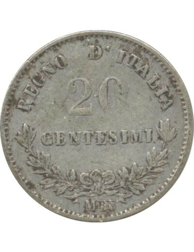 ITALIE 20 CENTESIMI 1863 MBN TB+