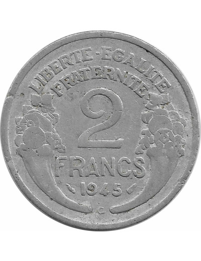 FRANCE 2 FRANCS MORLON ALU 1945 C TB-