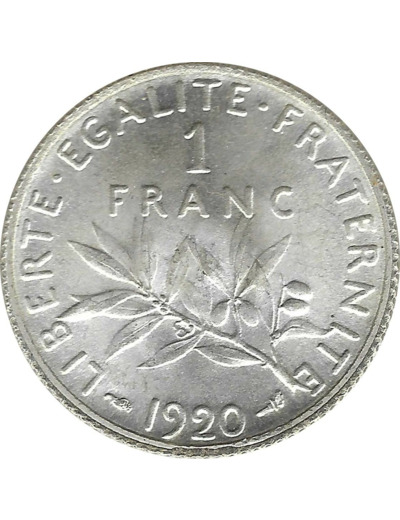 FRANCE 1 FRANC ROTY 1920 SUP/NC