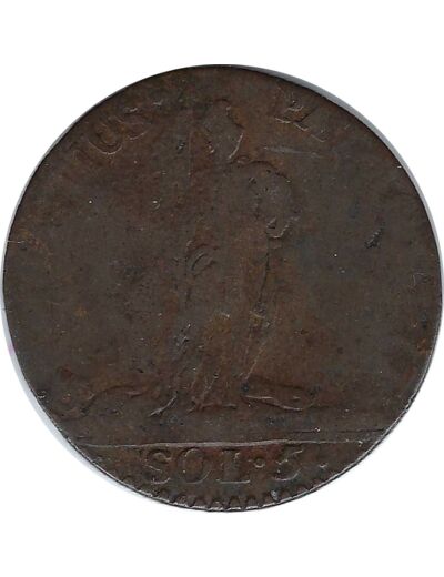 ITALIE (SARDAIGNE) 5 SOLDI 1796 B+