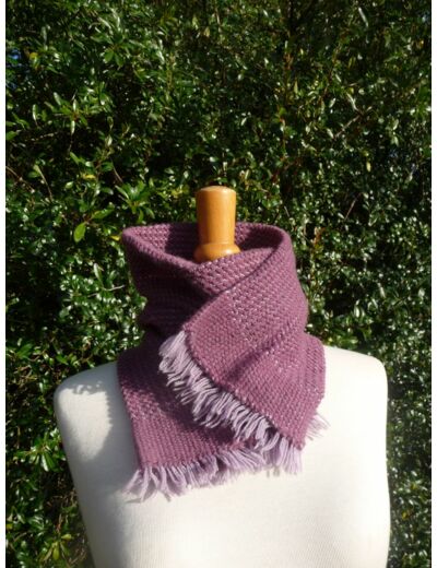 Echarpe / Boléro laine teinture végétale tissé(e) violet(te)