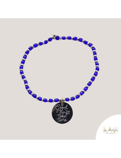 BRACELET MANTRA GOOD THINGS TAKE TIME