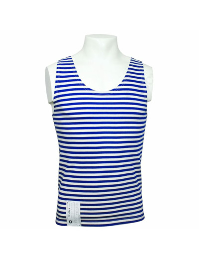 Débardeur Telnyashka marine russe en coton épais à rayures bleu roi