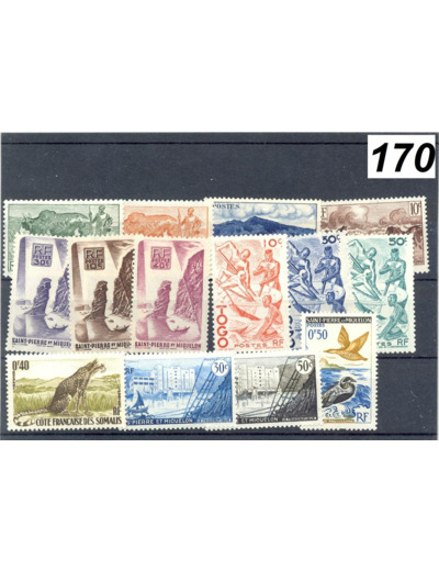 LOT DE 14 TIMBRES EX COLONIE DIFFERENT NEUF *170