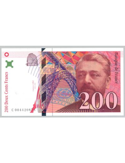 FRANCE 200 FRANCS EIFFEL 1995 Alphabet C 0044 SPL