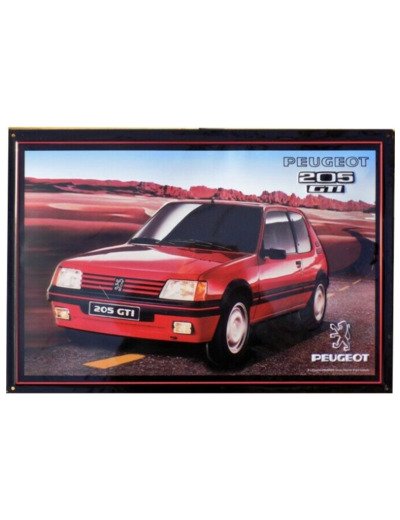 Plaque métal - Peugeot 205 GTI - 30 x 40 - deco vintage.