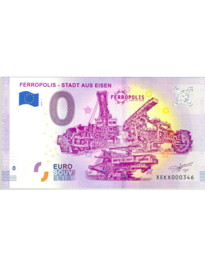 ALLEMAGNE 2019-1 FERROPOLIS -STADT AUS EISEN BILLET SOUVENIR 0 EURO TOURISTIQUE