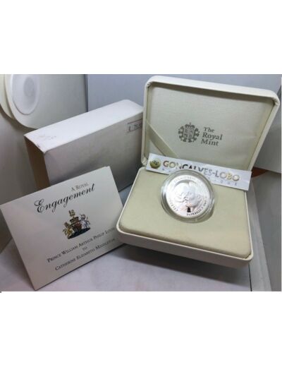 GRANDE BRETAGNE 2010 5 POUNDS ARGENT WILLIAM AND CATHERINE B.E