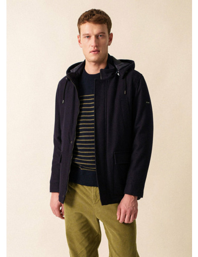 Manteau en laine St Jean à capuche