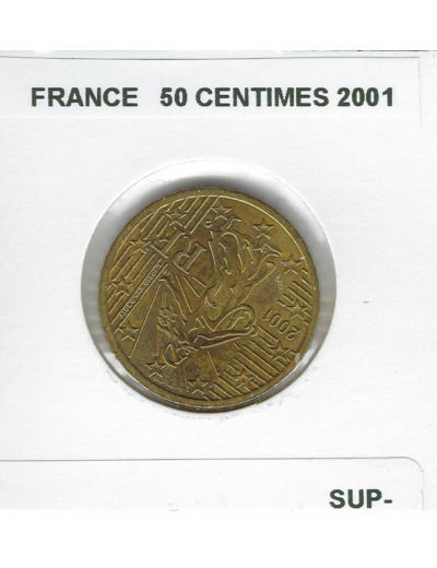 FRANCE 2001 50 CENTIMES SUP-