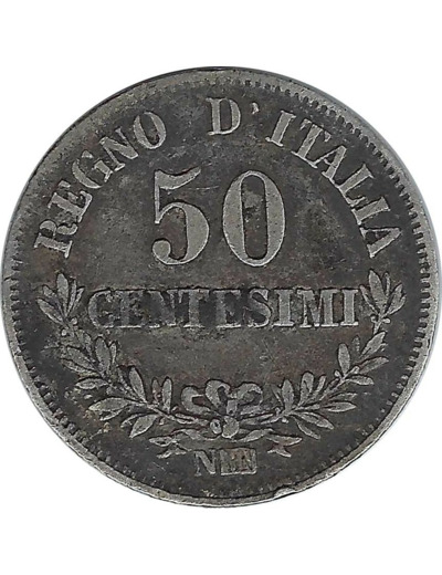 ITALIE 50 CENTESIMI 1863 NBN TTB-