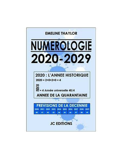 Numérologie 2020-2029 - 2020 l'année historique : année de la quarantaine