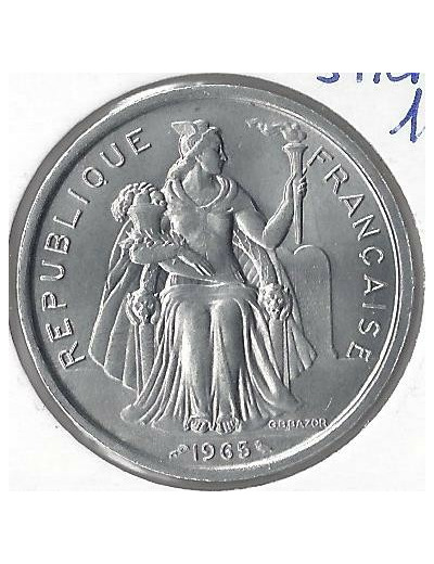 POLYNESIE FRANCAISE 5 FRANCS 1965 SUP/NC