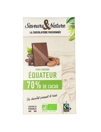 Chocolat Noir 70% Equateur Bio 80g