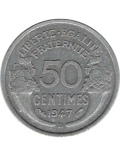 FRANCE 50 CENTIMES MORLON ALU 1947 B TTB