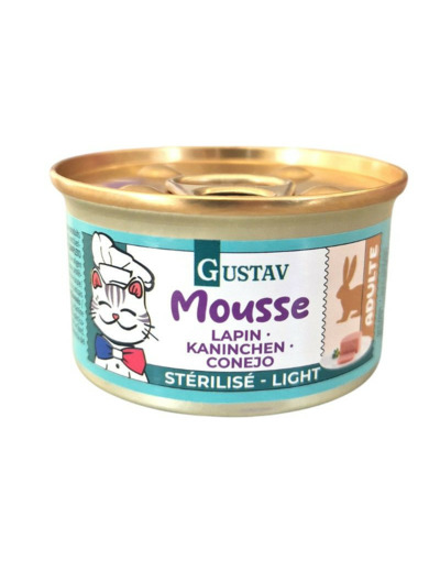 GUSTAV, Mousse au lapin pour chat stérilisé - 85g