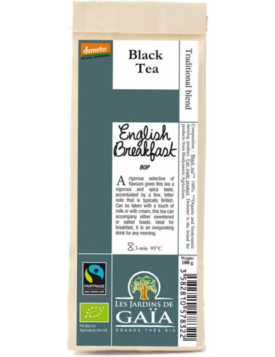 The noir english breakfast Inde 100g LES JARDINS DE GAI