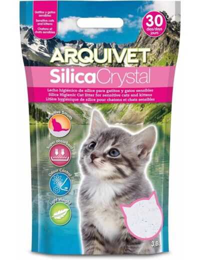 Litière de Silica Crystal Fine pour chaton 3,8 L