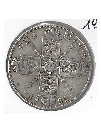 GRANDE BRETAGNE 2 SHILLING /1 FLORIN 1922 TB+