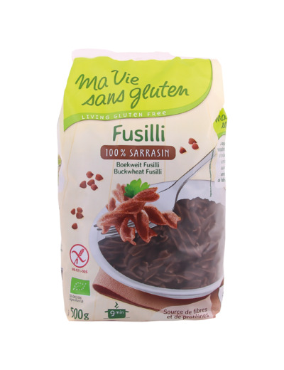 Fusilli SANS GLUTEN au sarrasin-500g-Ma vie sans gluten