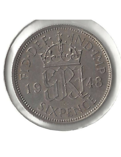 GRANDE BRETAGNE 6 PENCE 1948 TTB+