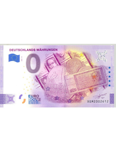 ALLEMAGNE 2020-18 DEUTSCHLANDS WAHRUNGEN BILLET SOUVENIR 0 EURO