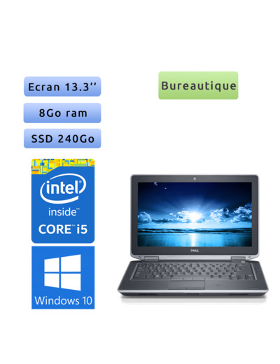 Dell Latitude E6330 - Windows 7 - i5 8Go 240Go SSD - 13.3  - Webcam - Ordinateur Portable PC