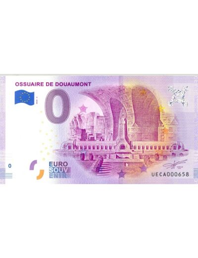 55 DOUAUMONT 2020-3 OSSUAIRE DE DOUAUMONT BILLET SOUVENIR 0 EURO NEUF