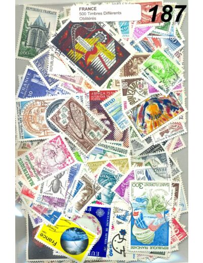 500 TIMBRES FRANCE DIFFERENTS OBLITERES *187