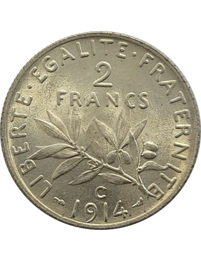 FRANCE 2 FRANCS SEMEUSE 1914 C SUP