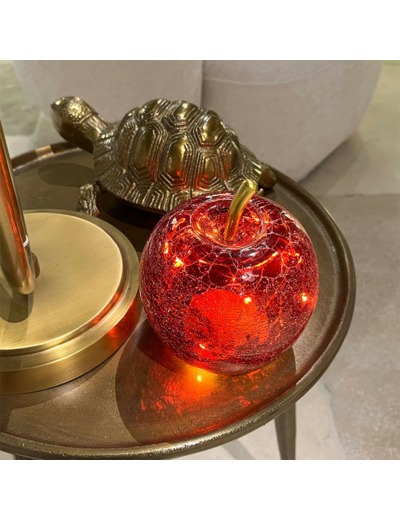 Pomme Piros verre à LED 11x11x12cm