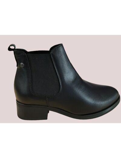 KAOLA BOTTINES CUIR NOIRE 7055