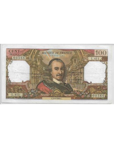 FRANCE 100 FRANCS CORNEILLE 5-6-1969 L.411 TTB