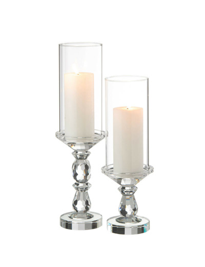 Photophore Marie cristal transparent large 12x12x43cm