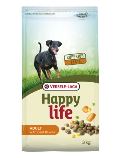 Croquettes HAPPY LIFE Adult au boeuf et légumes - 3KG