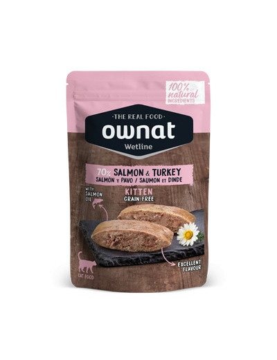 OWNAT WETLINE Kitten, Saumon & dinde - 85g