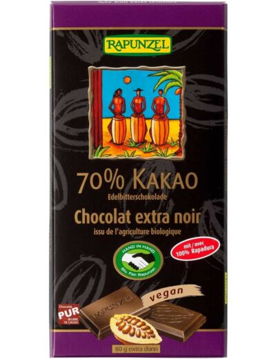 Chocolat noir extra 70% 80g Rapunzel