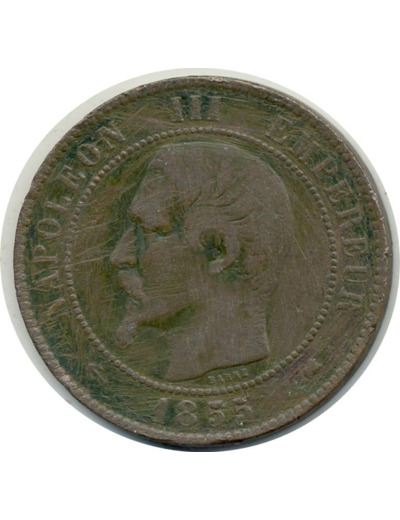 FRANCE 10 CENTIMES NAPOLEON III 1855 K ancre TB+(G248)