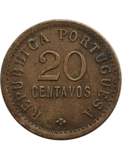 ANGOLA 20 CENTAVOS 1921 TTB (W64)